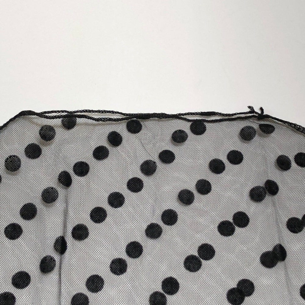 NEW Black Sheer Mesh Blouse Polka Dot Top S to MP - Picture 5 of 8